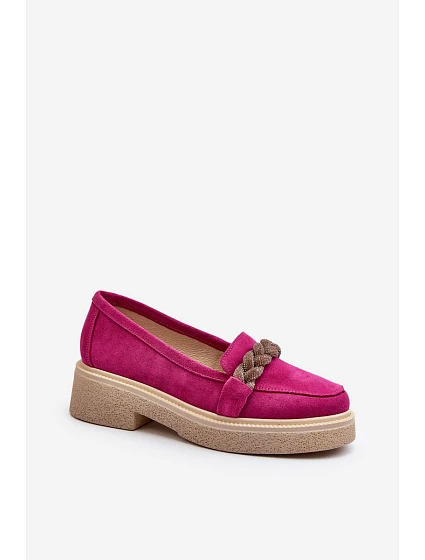 model 21652525 Dámské semišové mokasíny s ozdobou Fuksie - Zazoo model 21652525 Dámské semišové mokasíny s ozdobou Fuksie - Zazoo