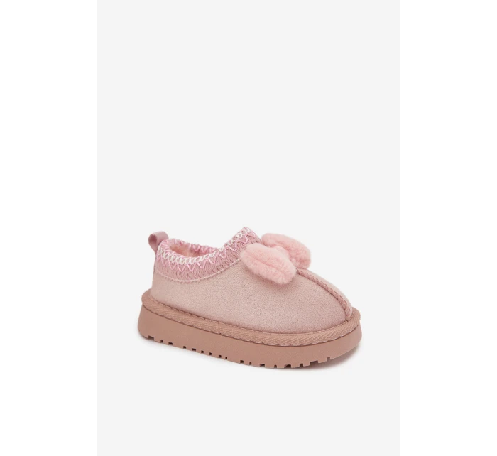 Dětské sněhule s výšivkou a mašlí Růžové model 21762666 - Boto Dětské sněhule s výšivkou a mašlí Růžové model 21762666 - Boto