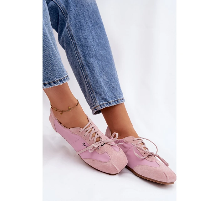 Semišové Nízké Dámské Tenisky Big Star TT274600 Růžové