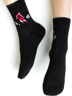 Chlapčenské vzorované ponožky 014 BLACK 26-28