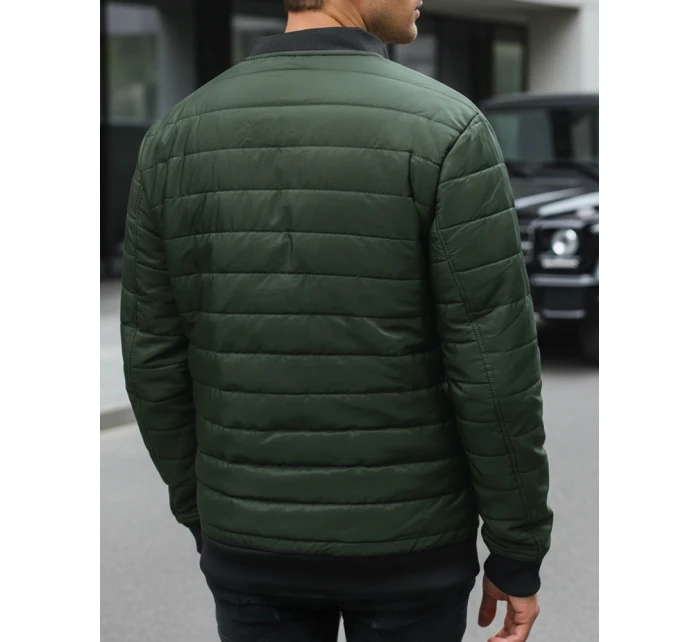 Pánska prešívaná bunda bomber zelená TX2211A