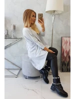 Oversize blúzka svetlo šedá