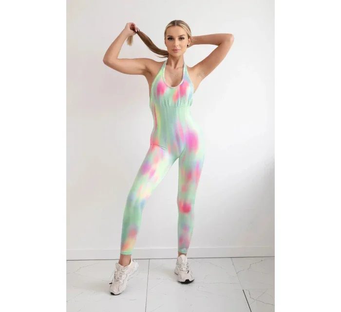 Fitness oblek s push-up zelenou