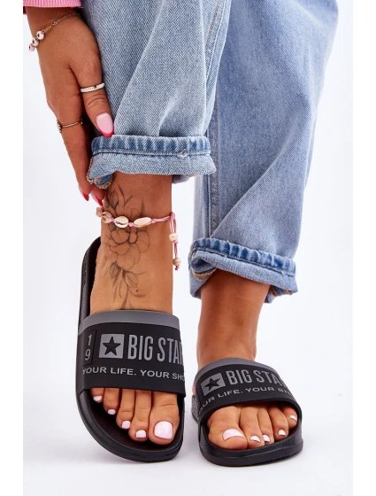 Damskie Lekkie Klapki Big Star LL274732 Czarne