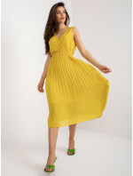 Sukienka DHJ SK 13168.21X ciemny żółty