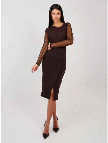 Sukňa RV SD 7847.80 tmavohnedá