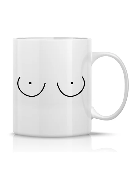 PRSA (SMALL) - klasický biely keramický hrnček 300 ml