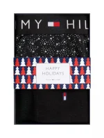 Pánska darčeková súprava boxerky + ponožky UM0UM03048 0GU čierna so vzorom - Tommy Hilfiger