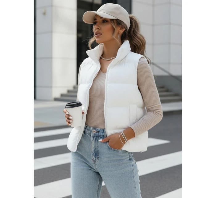 Dámská prošívaná vesta bílá Dstreet model 21970430 - FashionStreet