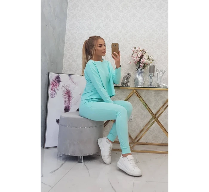 Súprava s oversize blúzkou mint