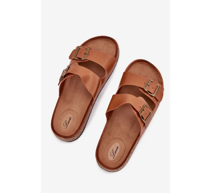 Dámské sandály na korkové platformě s přezkami Camel model 21704312 - EVENTO Dámské sandály na korkové platformě s přezkami Camel model 21704312 - EVENTO