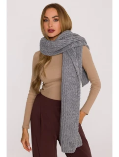 model 21417256 Žebrovaná šála šedá - Moe