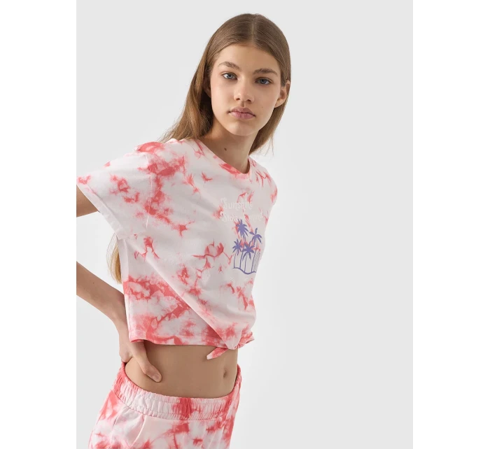 Dievčenské tričko s potlačou 4F - viacfarebné