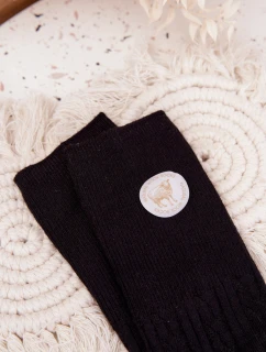Dámske dlhé vlnené ponožky - čierne