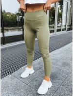 Dámské žebrované legíny LOOK AT ME zelené Dstreet model 21970532 - FashionStreet