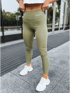 Dámske rebrované legíny LOOK AT ME green FashionStreet UY1572