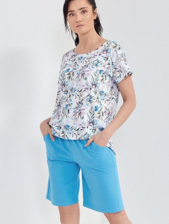 Dámske pyžamo Lilac biele s kvetinovým vzorom
