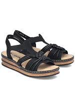 Dámské sandály s podrážkou černé model 22097417 - Rieker Dámské sandály s podrážkou černé model 22097417 - Rieker