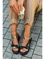 Sandały Damskie Z Kokardką D&A CR956 Złote