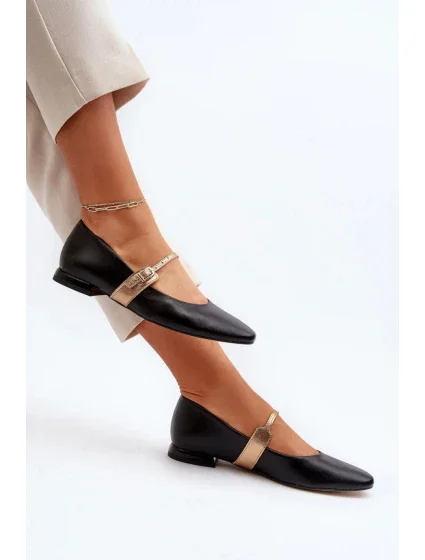 Balerínky 2774 čierno-zlaté - Krok vo veľkom štýle