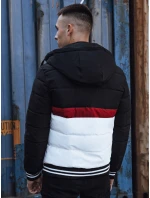 Pánska prešívaná zimná bunda s kapucňou čierna FashionStreet TX4869 Pánska prešívaná zimná bunda s kapucňou čierna FashionStreet TX4869