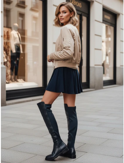 Dámské vysoké kozačky tmavě modré Dstreet model 21994447 - FashionStreet