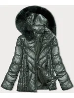 Dámska zimná bunda s odnímateľnou kapucňou S'west khaki (B8180-11)