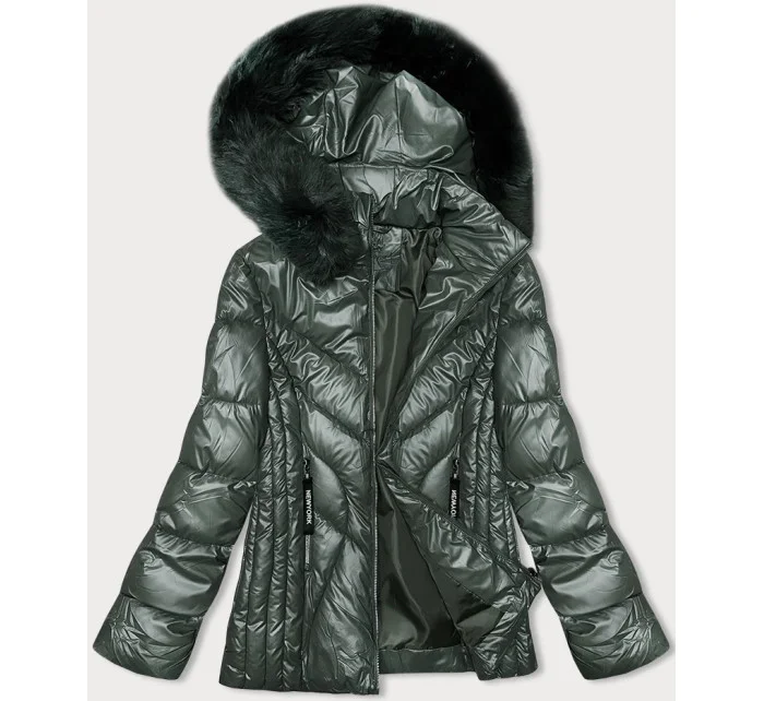 Dámska zimná bunda s odnímateľnou kapucňou S'west khaki (B8180-11)