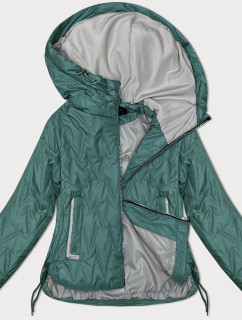 Dámska bunda v tmavej tyrkysovej farbe s ozdobným prešívaním BH Forever (BH-2331)