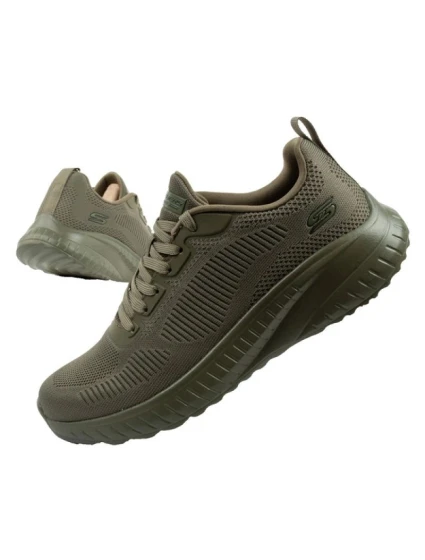 Pánska športová obuv Skechers Bobs Squad Chaos olive lightweight