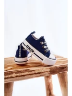 Dziecięce Materiałowe Trampki BIG STAR KK374050 Granatowe