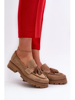 Dámské semišové mokasíny béžové model 21660945 - Zazoo
