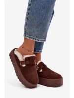 Ženské Sněhule S Kožešinou A Přezkou Na Platformě Čokoládové model 21757740 - Boto