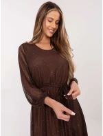 Sukienka IT SK model 21782377 brązowy - FPrice Sukienka IT SK model 21782377 brązowy - FPrice