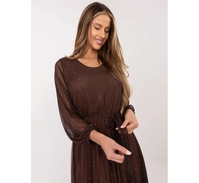 Sukienka IT SK model 21782377 brązowy - FPrice Sukienka IT SK model 21782377 brązowy - FPrice