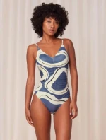 Dámske jednodielne plavky Summer Allure OP 01 blue/ecru - Triumph