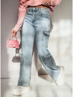 Dámské kalhoty cargo denim modré Dstreet model 21981255 - FashionStreet
