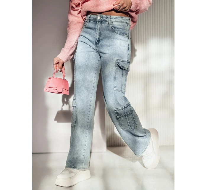 Dámské kalhoty cargo denim modré Dstreet model 21981255 - FashionStreet