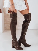 Dámské kozačky nad kolena hnědé model 21993961 - Dstreet Dámské kozačky nad kolena hnědé model 21993961 - Dstreet