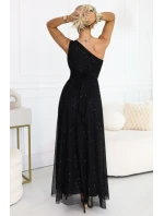 model 21941593 Dlouhé třpytivé večerní šaty na jedno rameno klasické černé - numoco basic model 21941593 Dlouhé třpytivé večerní šaty na jedno rameno klasické černé - numoco basic