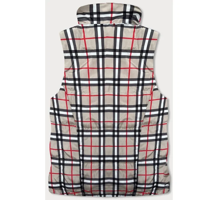 Tmavě béžová oboustranná dámská vesta model 18471362 - Miss TiTi