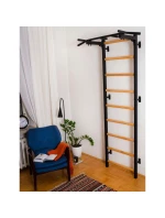 DREVENO-KOVOVÝ GYMNASTICKÝ REBRÍK S KOVOVOU TYČOU BENCHK 721B