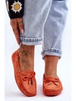 Damskie Zamszowe Mokasyny Pomarańczowe Si Passione Damskie Zamszowe Mokasyny Pomarańczowe Si Passione