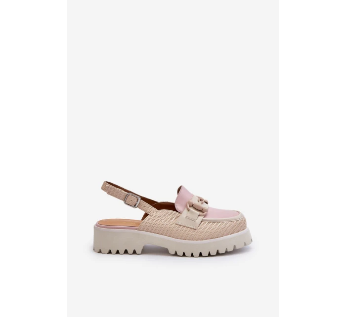 Dámské sandály na ploché podrážce s ozdobou béžové D&A model 21655998 - S.Barski