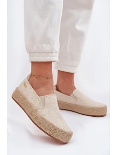 Dámské espadrilky na platformě Big Star TT274089 Béžové