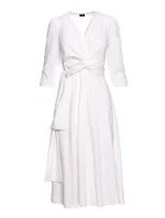 šaty s páskem ecru barva model 20966342 - STYLOVE šaty s páskem ecru barva model 20966342 - STYLOVE