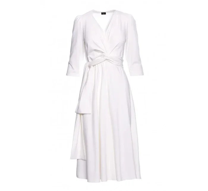 šaty s páskem ecru barva model 20966342 - STYLOVE šaty s páskem ecru barva model 20966342 - STYLOVE