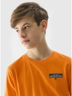 Chlapčenské tričko z organickej bavlny s potlačou 4F - oranžové