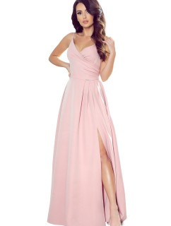 Elegantné maxi šaty bez ramienok Numoco CHIARA - ružové