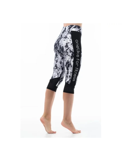 Dámske krátke čiernobiele športové legíny A6103 - Litex